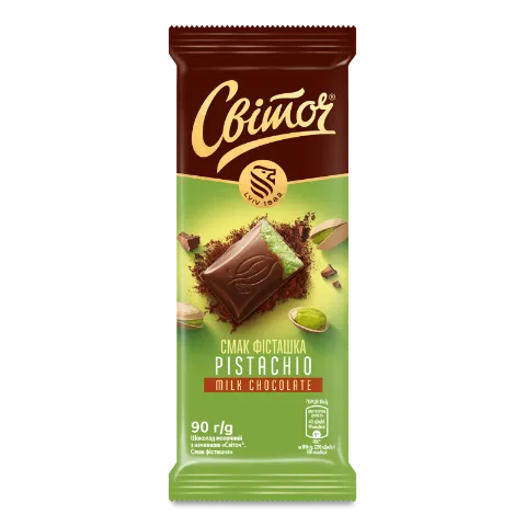 Шоколад молочный Світоч вкус фисташка