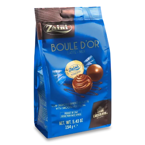 Конфеты Zaini Boule D'or с молочным кремом мол/шок