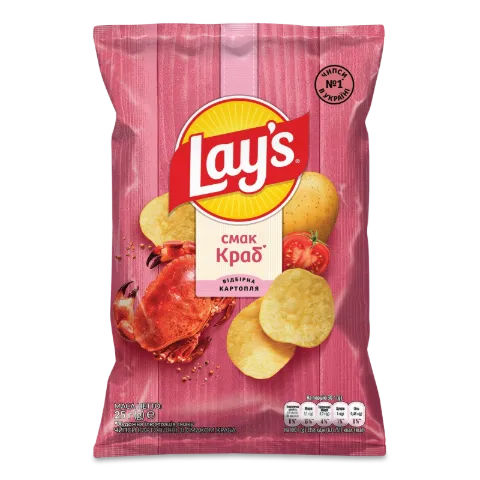 Чіпси Lay's картопляні зі смаком крабу