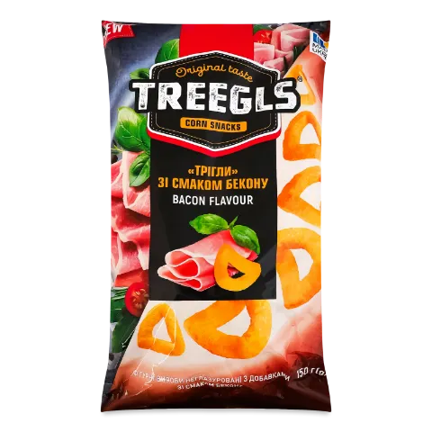 Снеки Treegls кукурудзяні зі смаком бекону