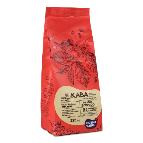 Кофе молотый «Повна Чаша» «Эспрессо» натуральный жареный 225г