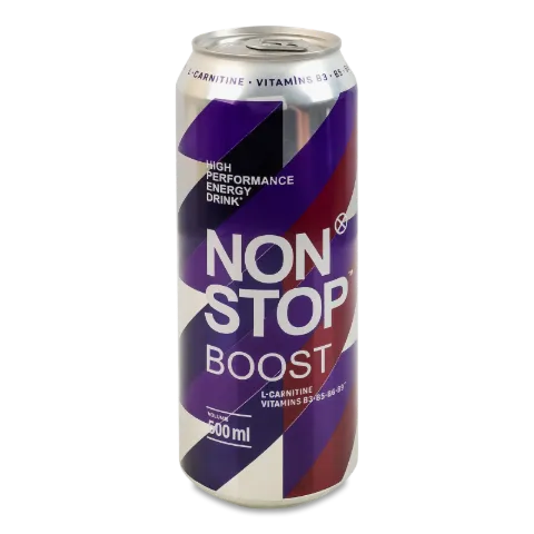 Напій енергетичний Non Stop Boost безалкогольний сильногазований з/б