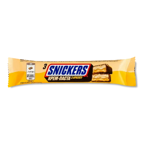 Батончик Snickers з арахісовим маслом