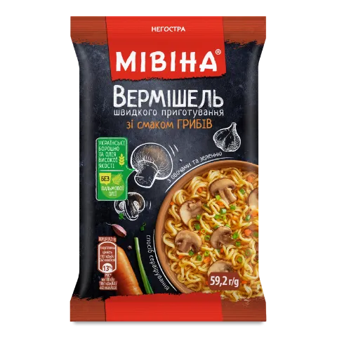 Вермішель «Мівіна» зі смаком грибів негостра