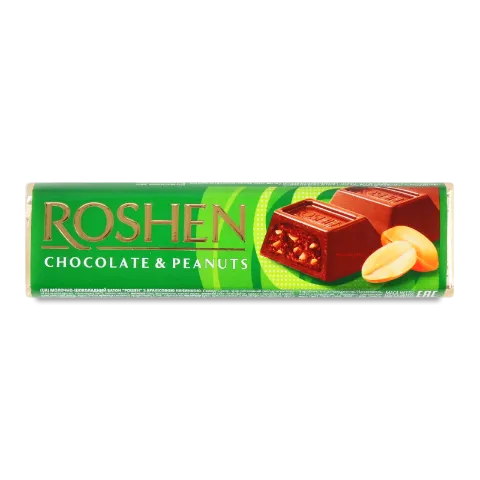 Батончик Roshen з арахісовою начинкою шоколадний