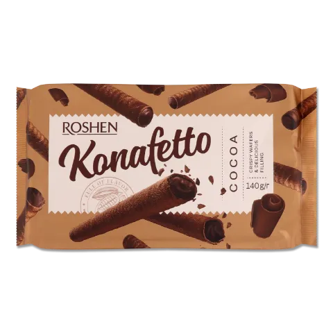 Трубочки Roshen Konafetto вафельн начин крем-какао