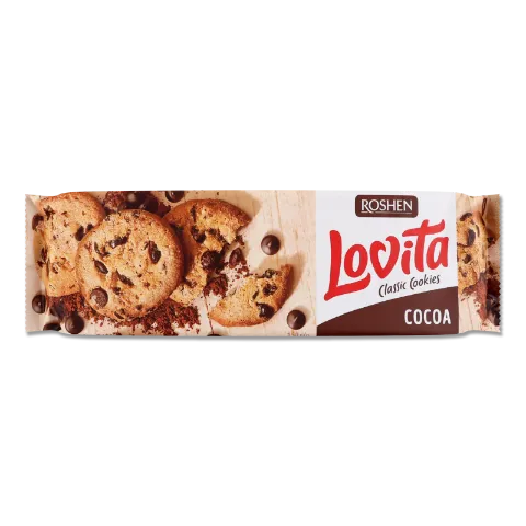 Печиво Roshen Lovita Classic Cookies зі шматочками глазурі