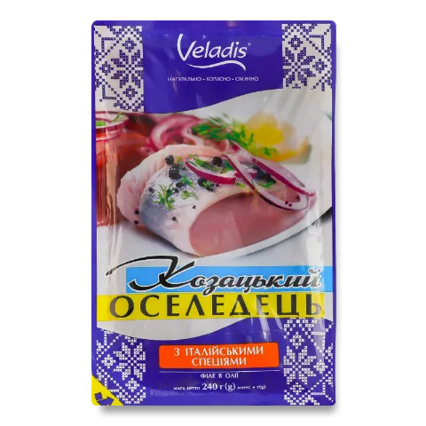 Сельдь Veladis филе с итал специями в масле