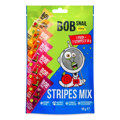 Цукерки Bob Snail Stripes фруктово-ягідні асорті