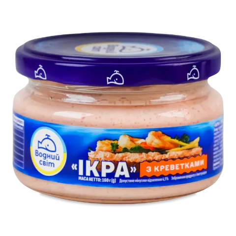 Ікра скандинавських риб «Водний світ» з креветками