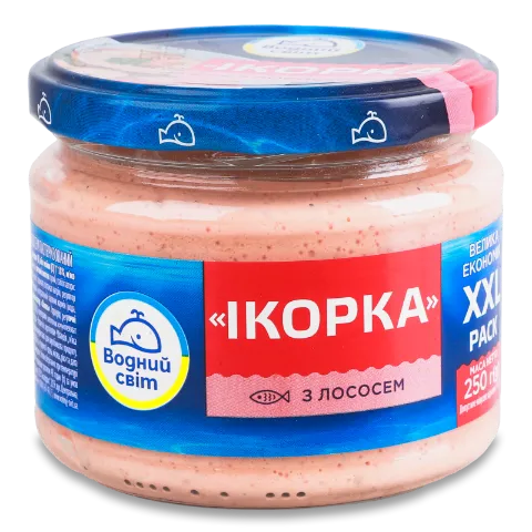 Паста «Водний світ» з ікри скандинавських риб зі шматочками лосося
