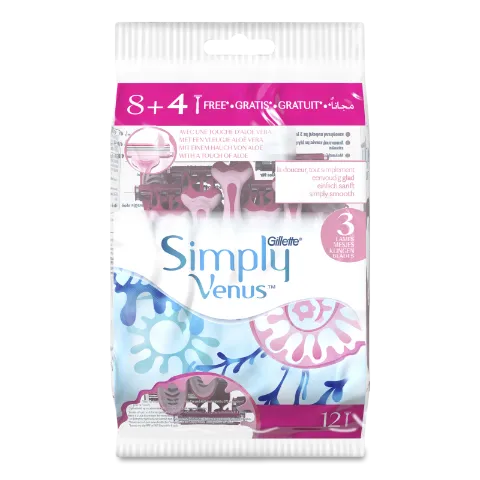 Бритва одноразовая Venus 3 Simply,12 шт.