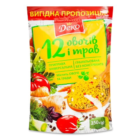 Приправа Деко 12 овочів і трав універсальна гранул