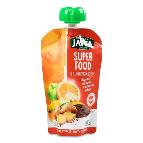 Смузі Jaffa Super Food банан-яблуко-апельсин-імбир-чіа