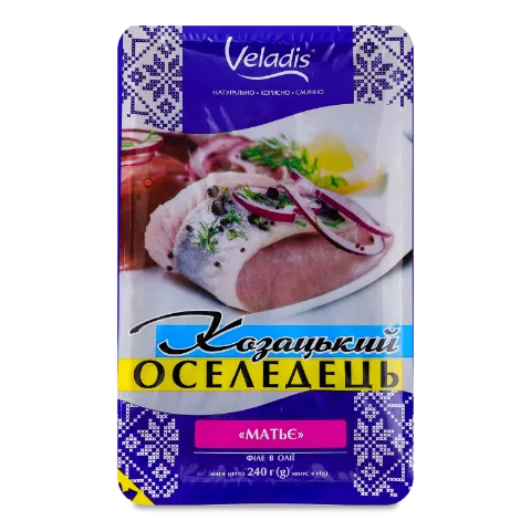 Сельдь Veladis Казацкая филе матье в масле