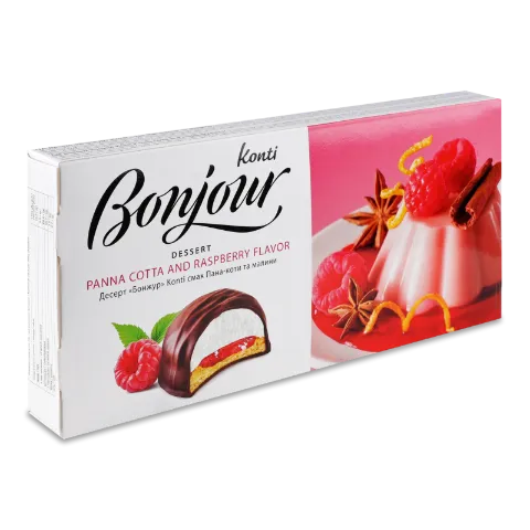 Десерт Bonjour смак панакоти та малини