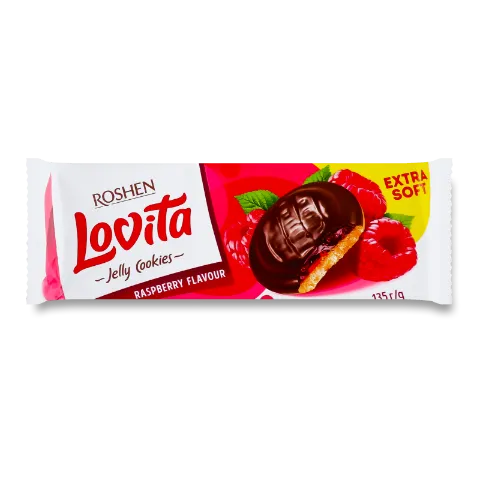 Печиво Roshen Lovita Jelly Cookies зі смаком малини
