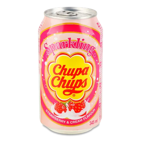 Напиток Chupa Chups клубника со сливками газир ж/б
