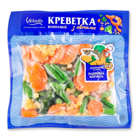 М'ясо креветки Veladis «Ваннамей» з овочами
