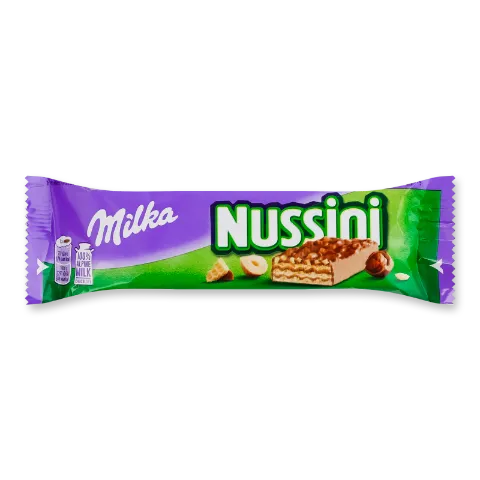 Вафли Milka Nussini с фундуком и какао в мол/шокол