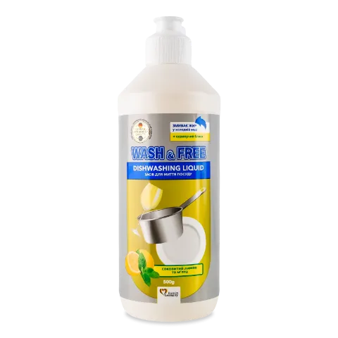 Засіб д/посуду Wash&Free лимон-м'ята дозатор В*