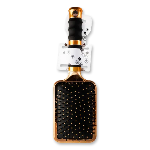 Щітка масажна для волосся прямокутна золотиста Y43