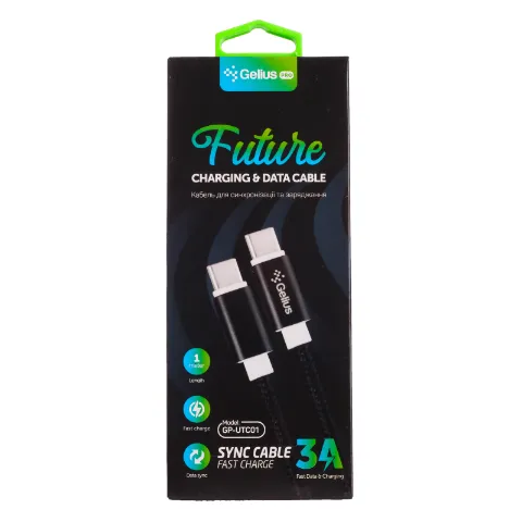 Кабель Gelius GPUTC01 TypeC/TypeC чорний В*