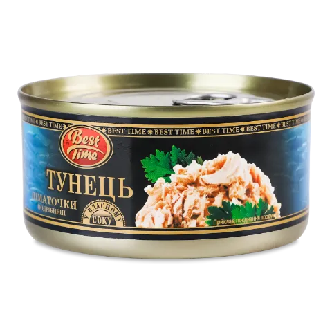 Тунець Best Time подрібненими шматочками у власному соку