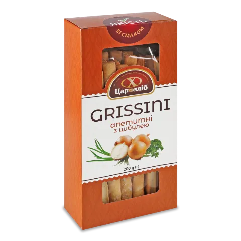 Печиво Цар-Хліб Grissini апетитні з цибулею