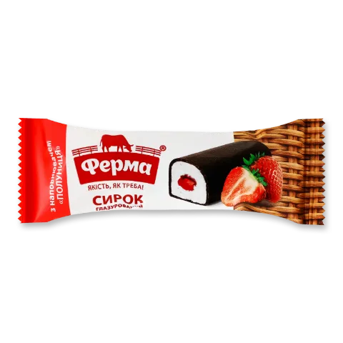 Сирок глазурований «Ферма» зі смаком полуниці 23%