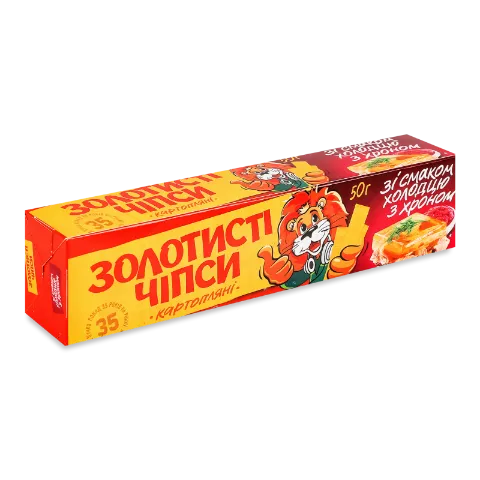 Чіпси «Золотисті» картопляні смак холодцю з хроном