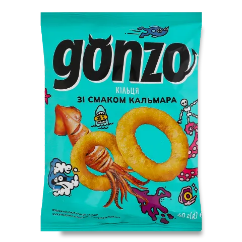 Кільця кукурудзяні Gonzo зі смаком кальмара