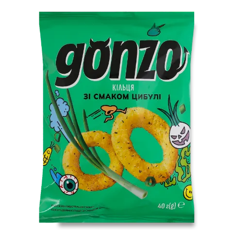 Кільця кукурудзяні Gonzo зі смаком цибулі