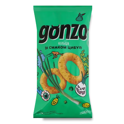 Кільця кукурудзяні Gonzo зі смаком цибулі