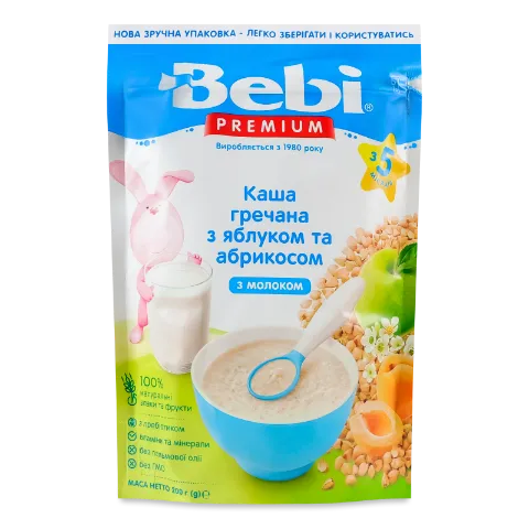 Каша гречана Bebi молочна яблуко-абрикос В*