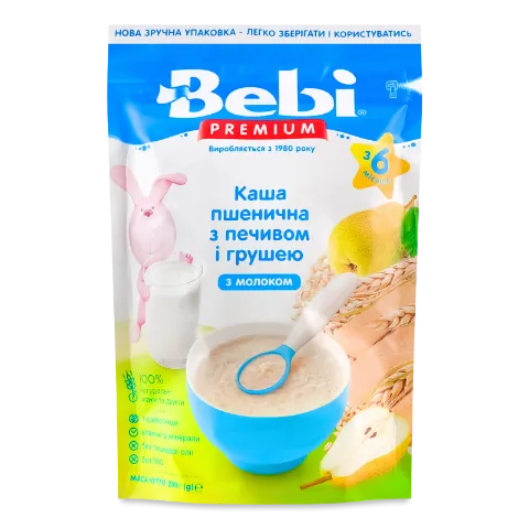 Каша пшенична Bebi молочна печиво-груша