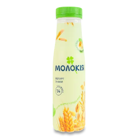 Йогурт «Молокія» «Злаки» 1,4%, пляшка