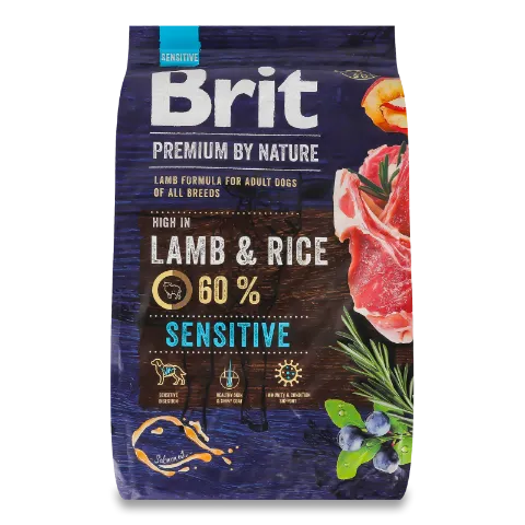 Корм для собак Brit Sensitive ягня-рис сухий