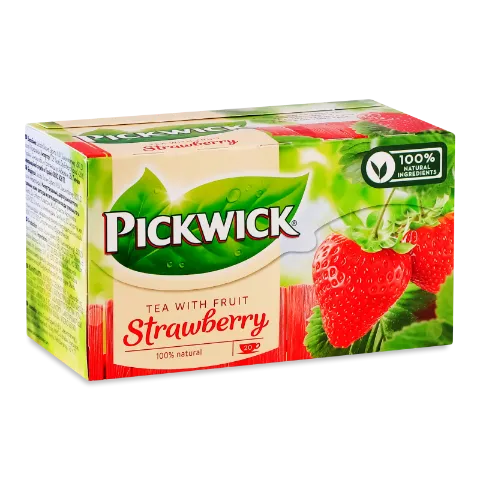 Чай чорний Pickwick ароматиз зі шматоч полуниці
