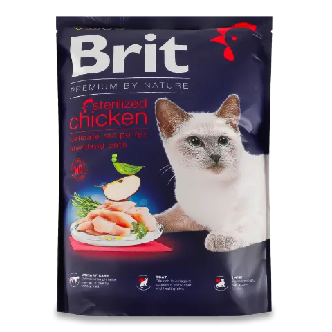 Корм д/стериліз котів Brit PremiumNature курка сух