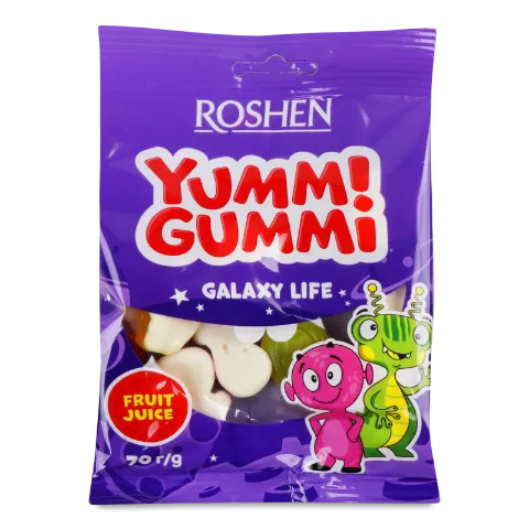 Цукерки Roshen Yummi Gummi Galaxy Life желейні