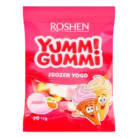 Цукерки Roshen Yummi Gummi Frozen Yogo желейні