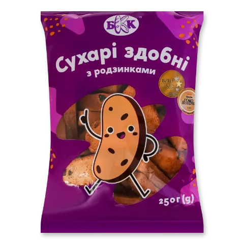 Сухарі БКК з родзинками здобні
