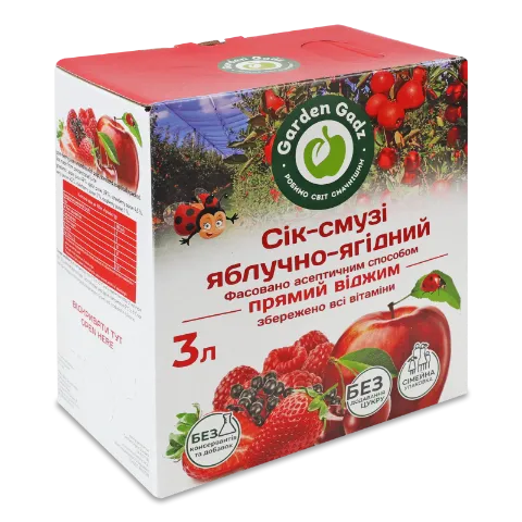 Сік-смузі Garden Gadz яблучно-ягідний з м’якоттю
