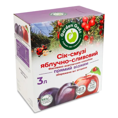 Сік-смузі Garden Gadz яблучно-сливовий з м’якоттю