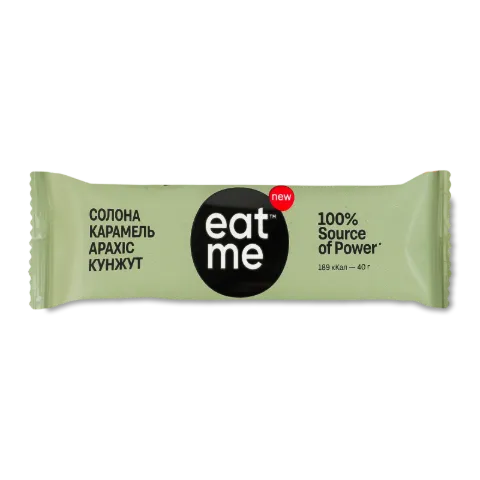 Батончик Eat Me солона карамель, арахіс, кунжут