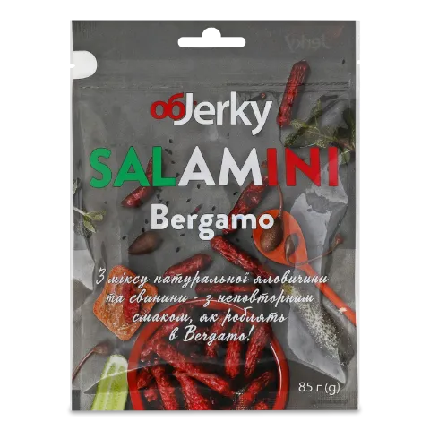 Ковбаски Objerky Salamini Bergamo сиров'ялені