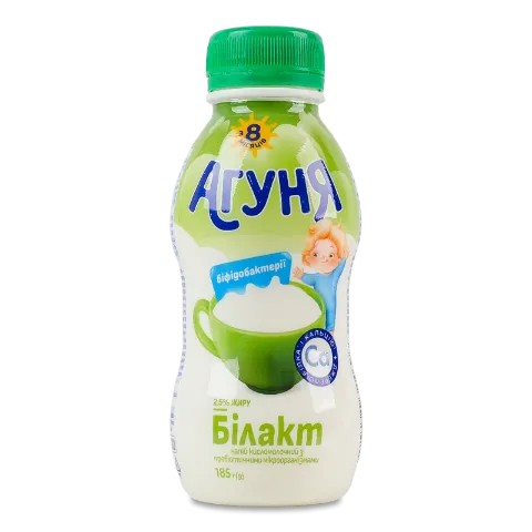 Напій кисломолочний «Агуня» «Білакт» з пробіотиком 2,5% пляшка