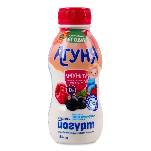 Йогурт «Агуня» малина чорна смород шипшина 2,7%