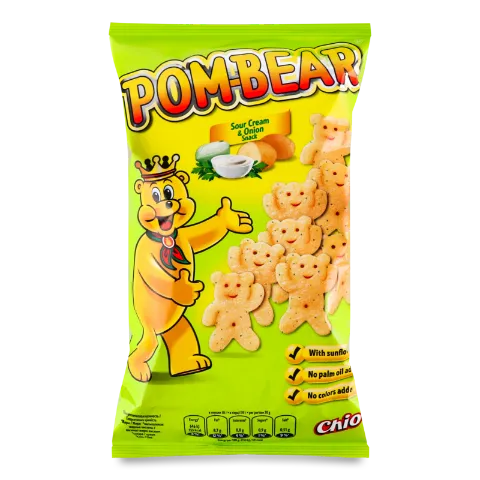 Снеки картопляніPom-Bear зі смаком сметани і цибулі